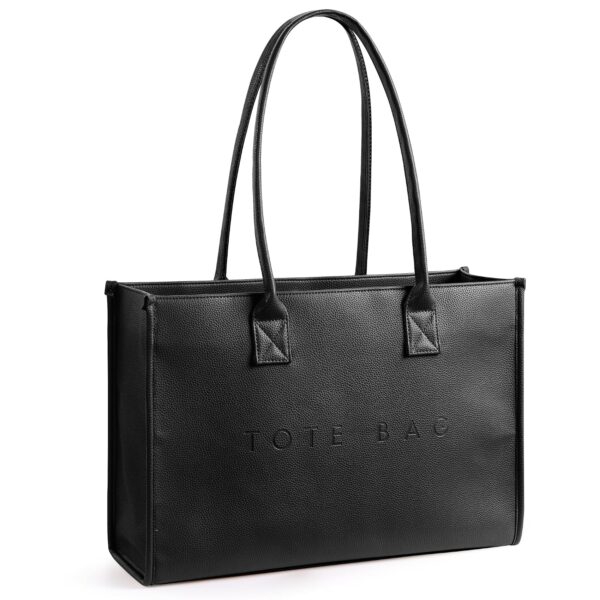 KALIDI Oversize Pu Leather Tote Bag Women Weekender Bag Shopper Handbags Purses with Top Handle Work