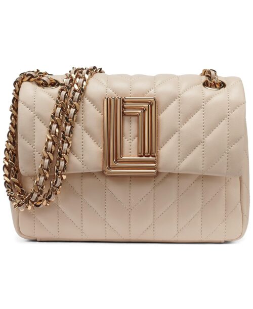 KARL LAGERFELD Paris Women's Laffayette Leather Crossbody Bag With Chain Strap KARL LAGERFELD Paris Women's Laffayette Leather Crossbody Bag With Chain Strap