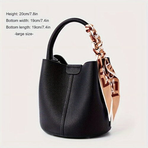MICHROE Genuine Leather Bucket Bag Stylish Solid Color Handbag Women‘s Mini Crossbody Bag MICHROE Genuine Leather Bucket Bag Stylish Solid Color Handbag Women‘s Mini Crossbody Bag