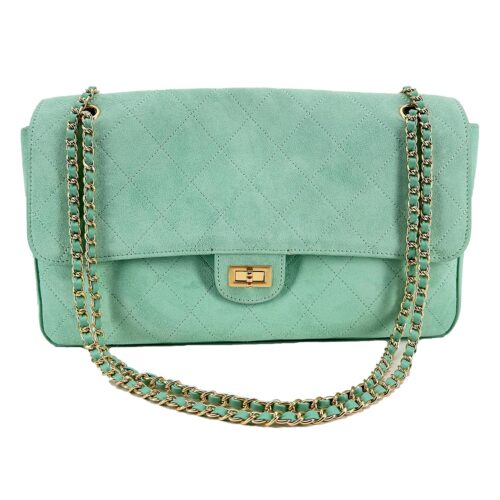 Women's Genuine Quilted Suede Leather Shoulder Bag Chain Strap Women's Genuine Quilted Suede Leather Shoulder Bag Chain Strap